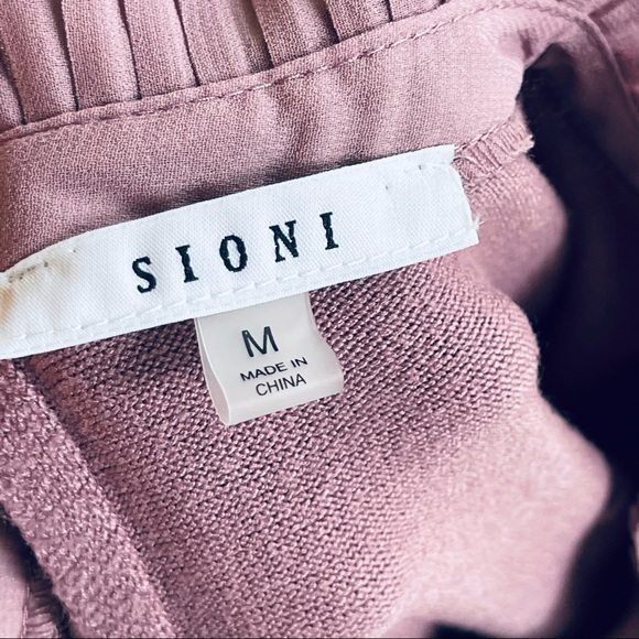 SIONI Anthropologie Sweater Mauve Pink Mock Neck Size Medium long sleeve - Picture 2 of 6